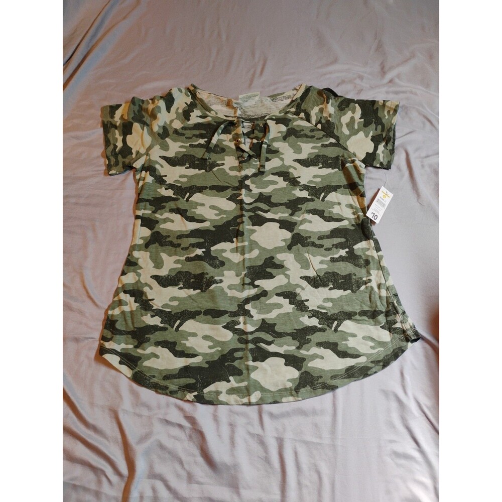 Bobbie Brooks Women Shirt Large Camouflage Top